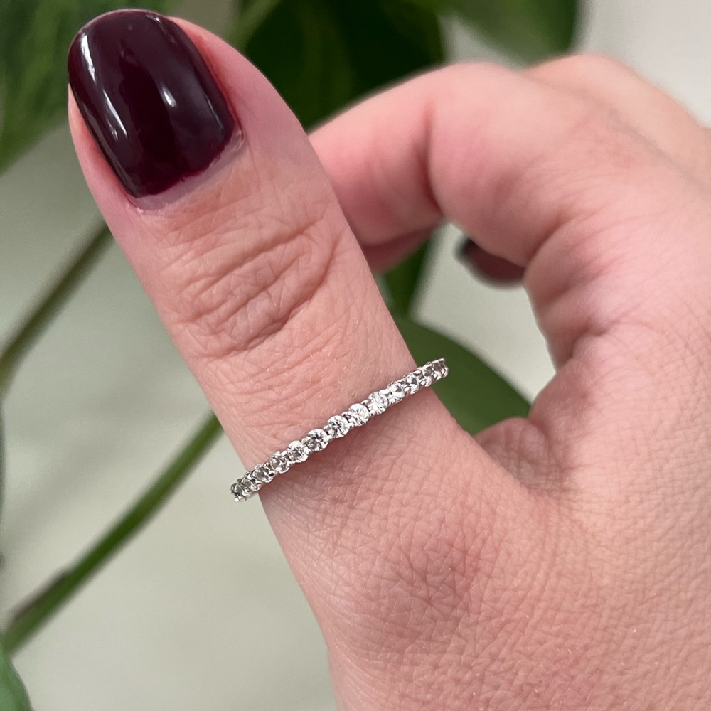 NEW Sterling Silver CZ Diamond Eternity Band, Size 10, 925